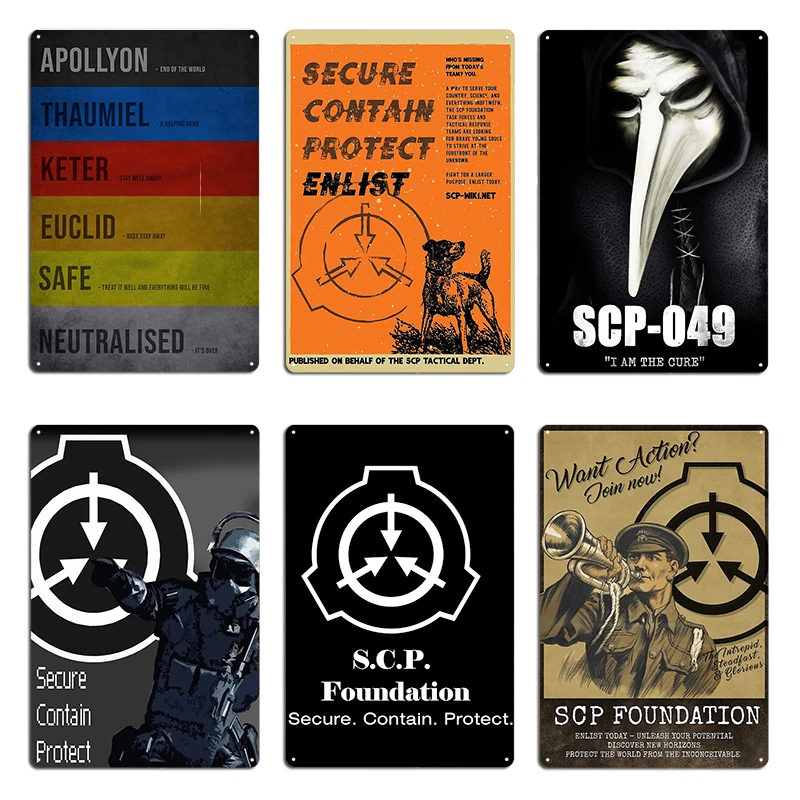 Scp Object Classes Metal Sign Wall Mural pub Garage Design Mural ...