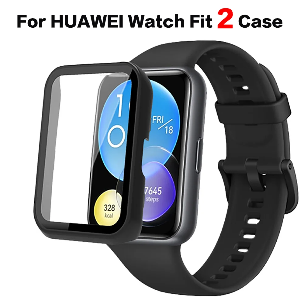 

Glass+Case For HUAWEI watch fit 2 screen protector smartwatch accessories PC Full cover bumper Tempered Film for HUAWEI fit2