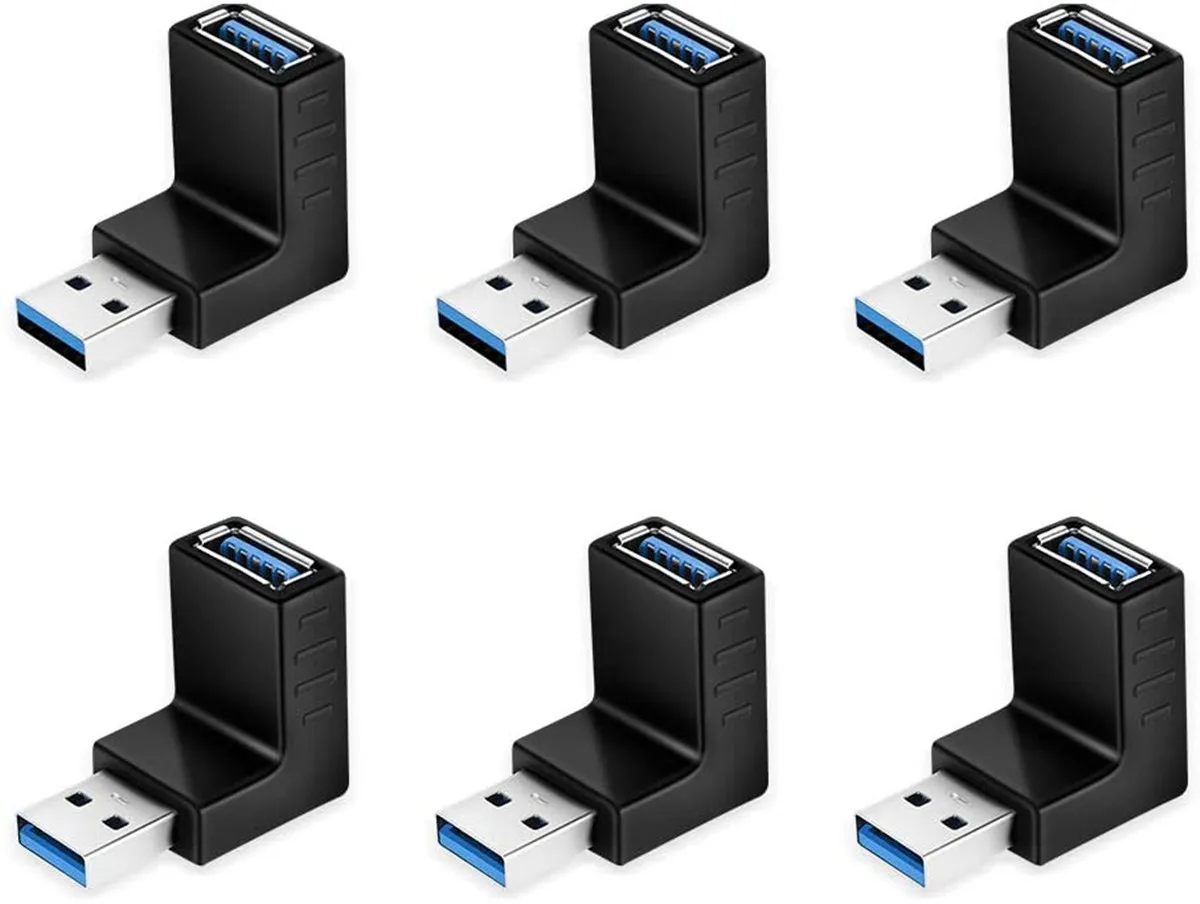 

6 шт./упаковка, Переходник USB 3,0 под прямым углом 90 градусов