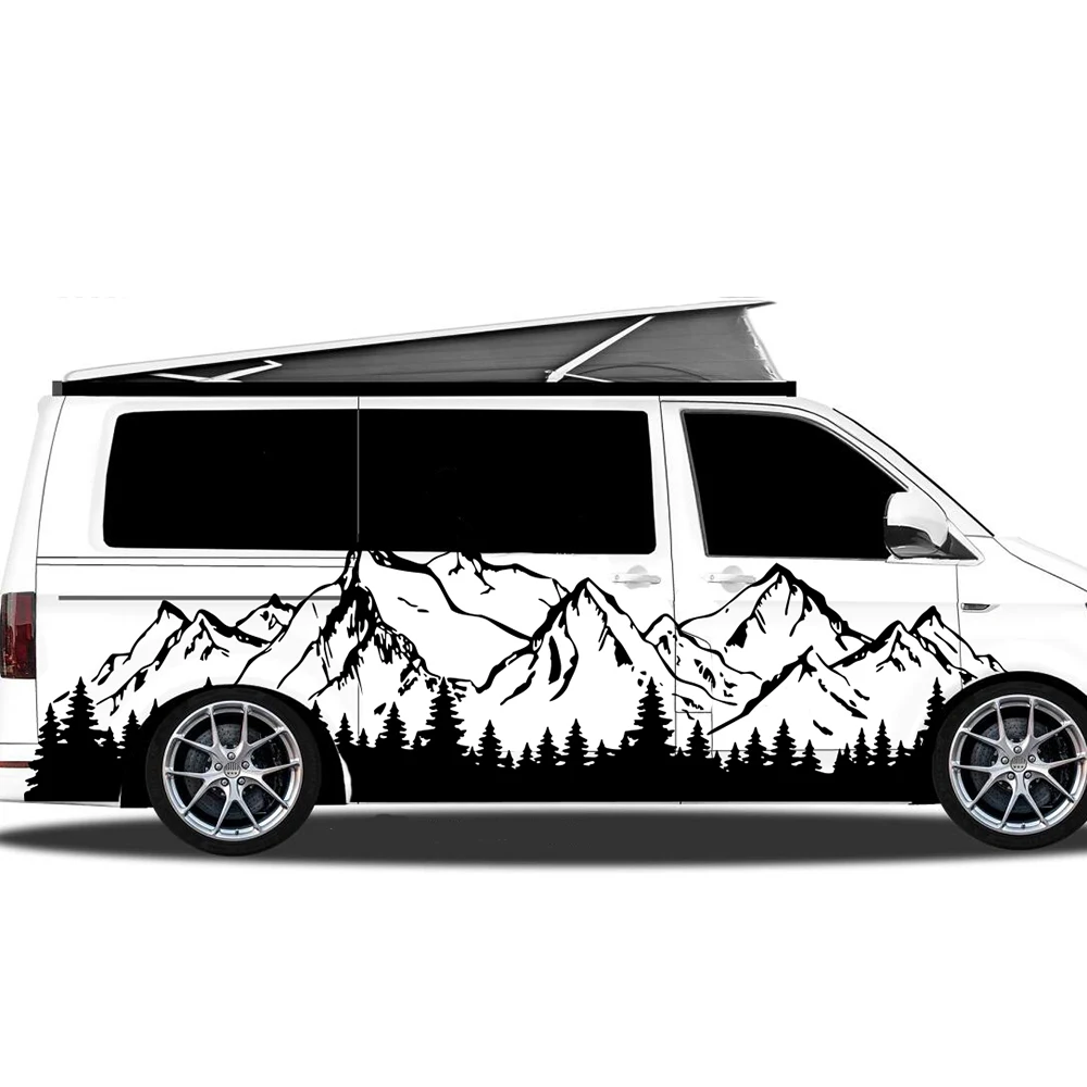 

Large Panorama Mountain Forest Tree Camper Rv Car Sticker Decal Motorhome Caravan Van Truck Vinyl Decor
