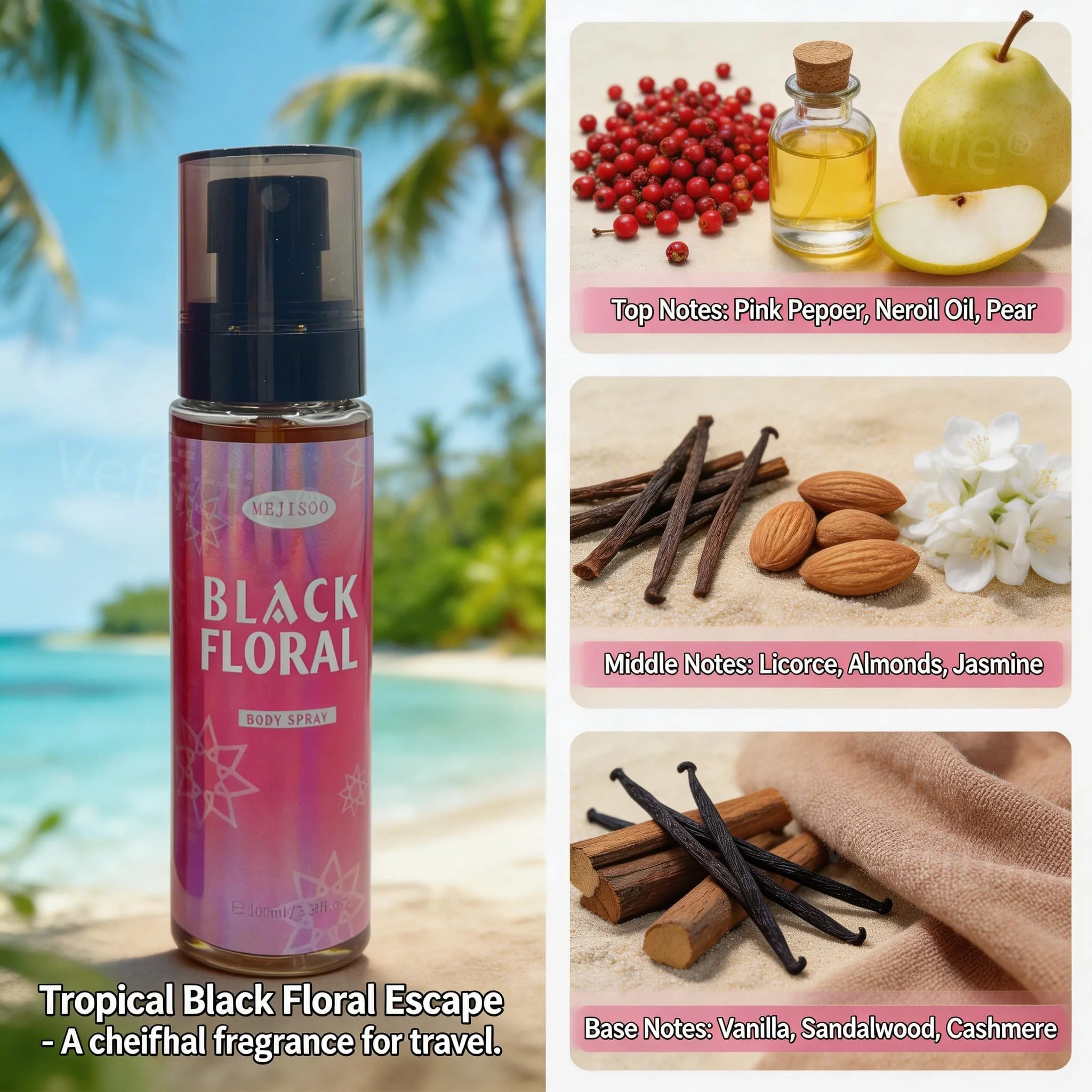 Luxe Noir Blumiges Holziges Körperspray Lang Anhaltender Duft_voghion.com