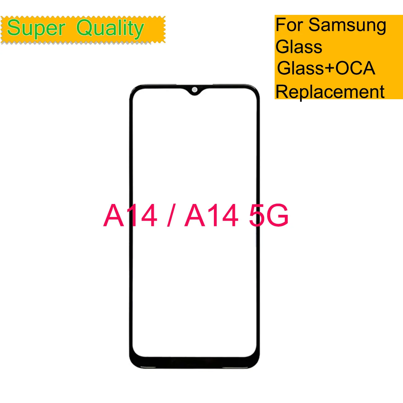 Panneau d'écran tactile pour Samsung Galaxy A14 5G A146, lentille LCD en verre extérieur avant, A14 4G ABahn avec remplacement OCA, 10 pièces/lot