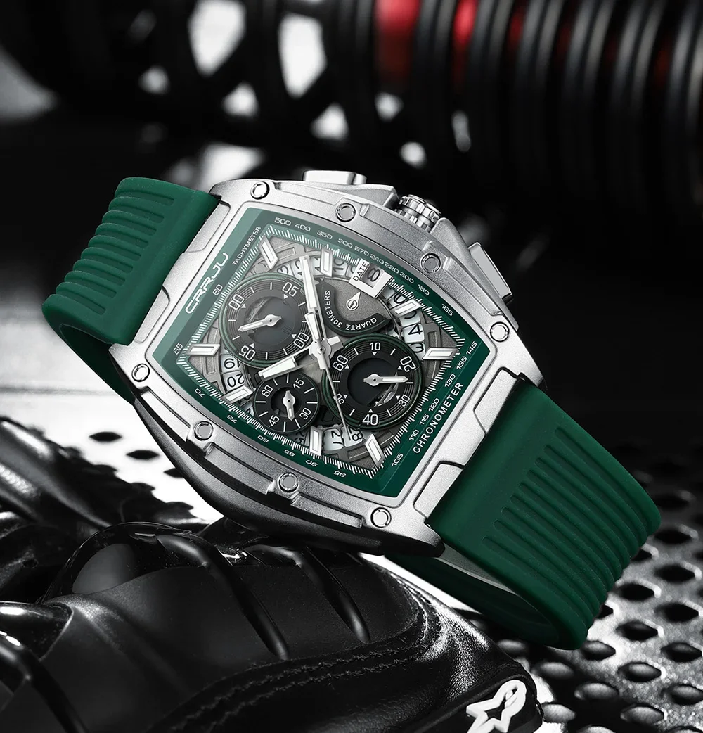 Top Brand Men's Watches Luxury Square Quartz Wristwatch Waterproof Luminous Chro