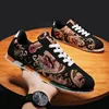 Designer Men's Casual Shoes Graffiti Printed Canvas Shoes for Men High Quality Breathable Running Shoes Lightweight Men Sneakers 4