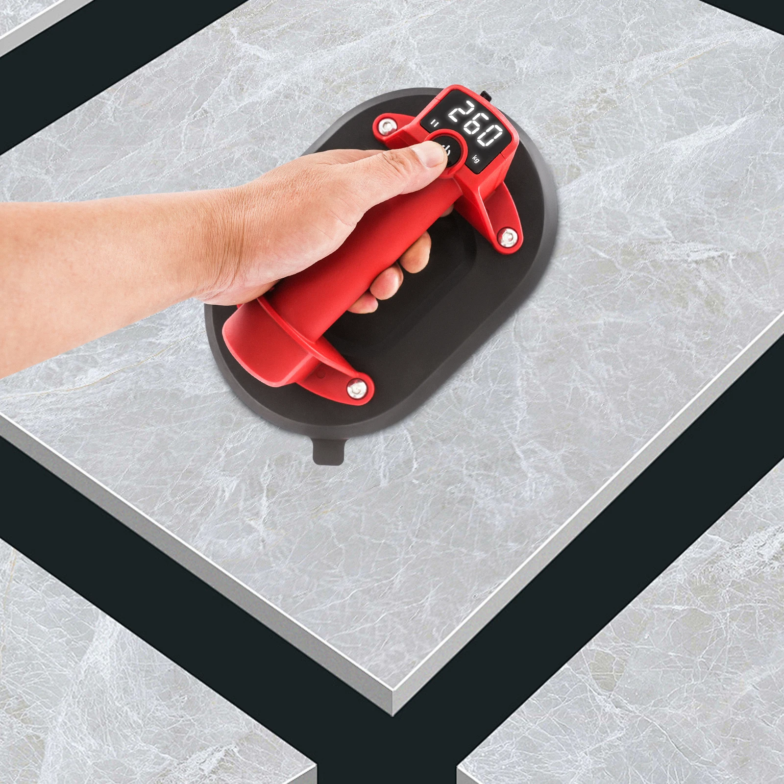 Elektrischer Vakuum-Saugheber mit Digitalanzeige Hochleistungs-Akku-Glas-/Fliesenheber für Bauarbeiten