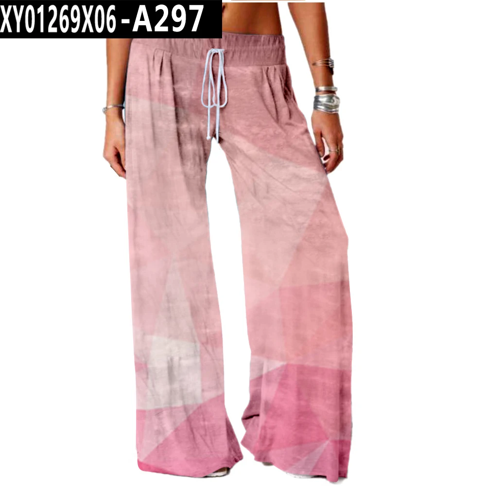 crop pants for women Women Bottoms Geometry Print Sweatpants Wide Leg Pants Trousers High Waist Women Fashion Casual Female Trousers Streetwear cargo capris Pants & Capris