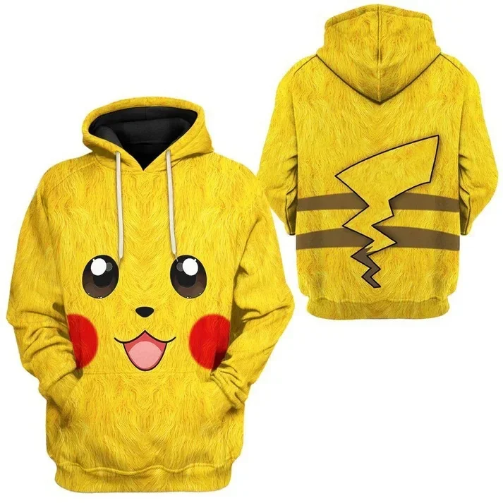 thumbnail image 1 of Pikachu Anime Elf 3D Digital Printing Fashion Casual Sweatshirt Hooded Pullover Zipper Shirt Birthday Gift, 1 of 5