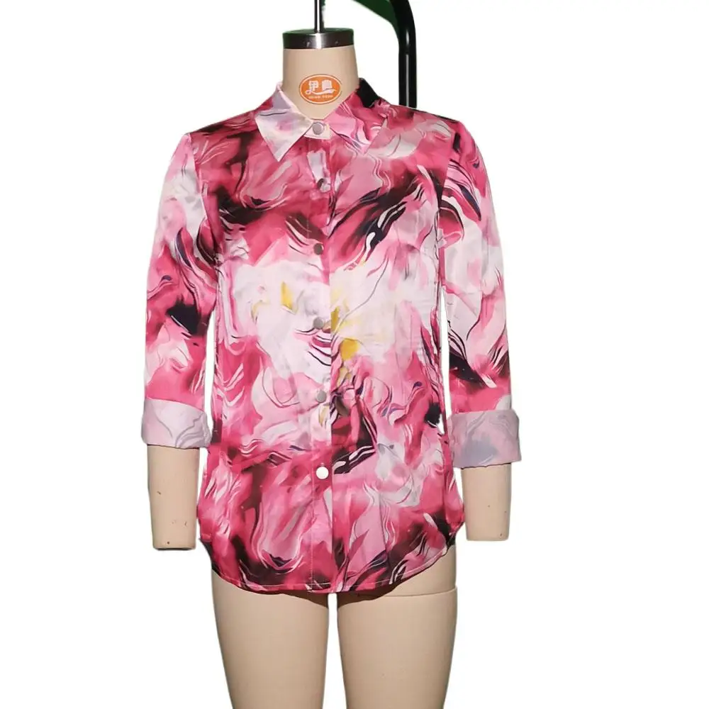 Floral Print Long Sleeve Blouse for Women