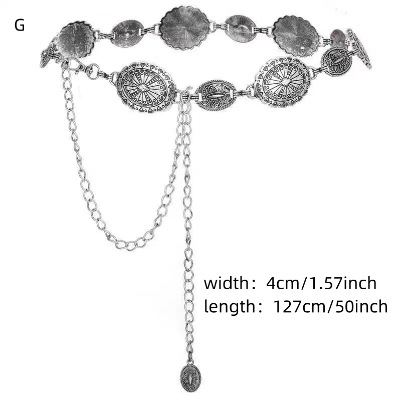Silberner Retro-Taillengürtel, Metallkettengürtel für Damen, Neuer Vielseitiger Sommer-Accessoire für Röcke und Hosen, Dünner Ledergürtel im Trend – Detail 14