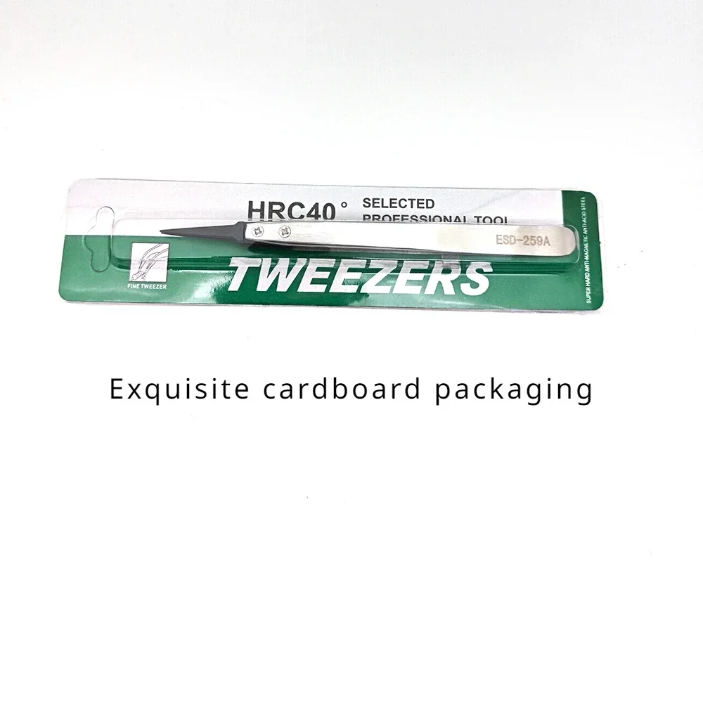 Watch Hands Installation Work Tweezers Straight Elbow Handle Stainless Antistatic Plastic Tweezers ESD-259 ESD-259A ESD-7A 5PC