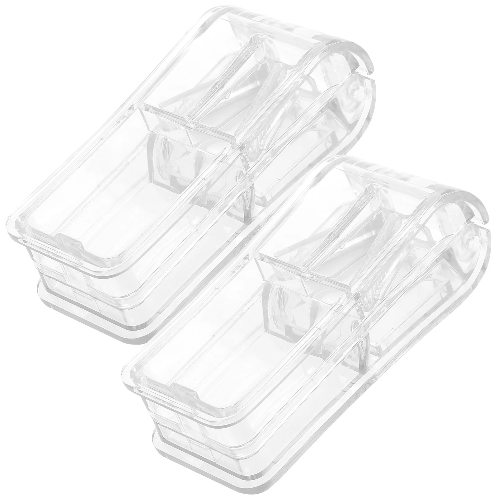 

2 Pcs Medicine Box Portable Case Small Multitool Tablets Cut Plastic Toolbox Splitter