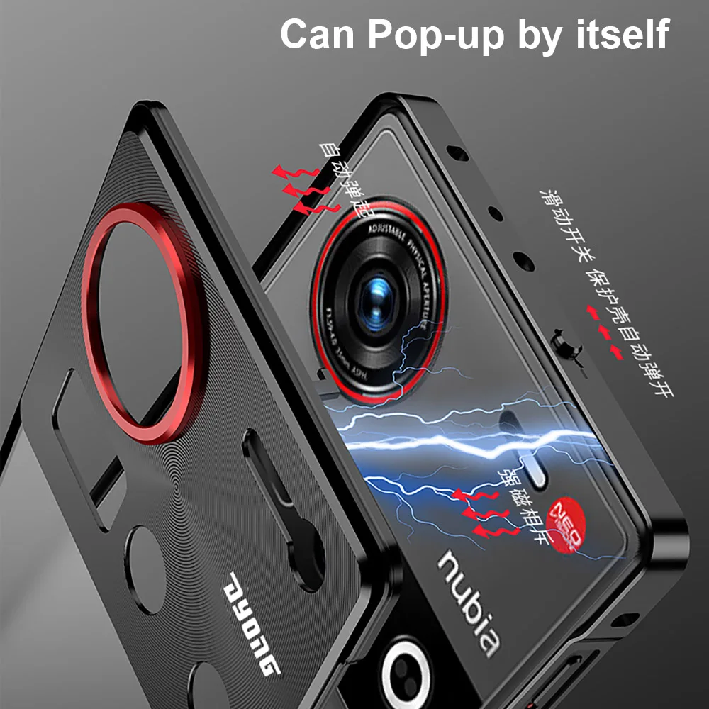 Luxury Magnetic Metal Case with Glossy Aluminum Frame and Camera Protector