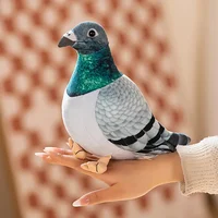 New Lifelike Bird Plush Toys Simulation White Green Pigeon Lovely Magpie Stuffed Animal Doll Photography Props Home Decor Gifts 2