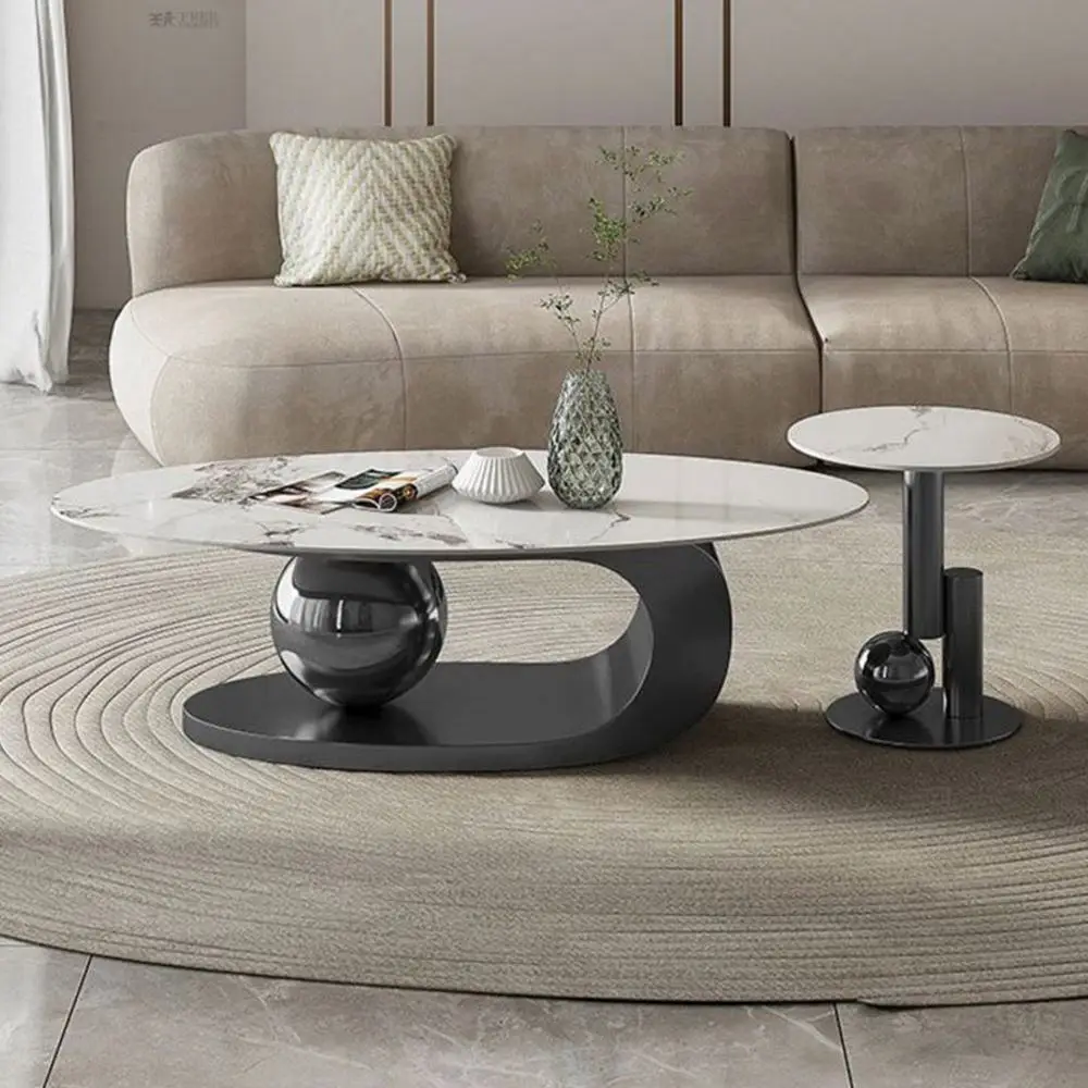 Movable Center Small Retro Metal Simple Round Nordic Portable Luxury Modern Coffee Tables for Living Room Bed Side Table Bedroom