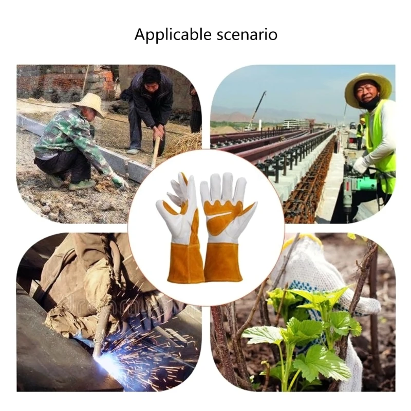 1Pair Working Welding Working Gloves Hands Thorn Proof Anti Puncture