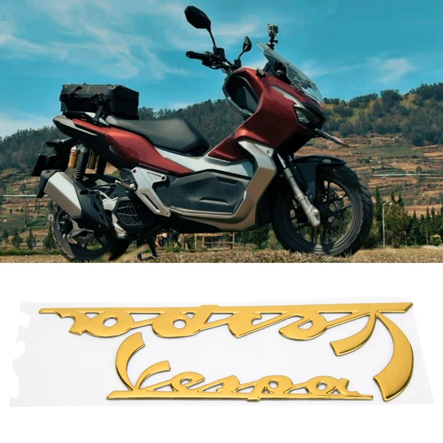 3D Motorrad Emblem Aufkleber Schwarz - Für GTS300, LX125, Primavera Vespa Modelle