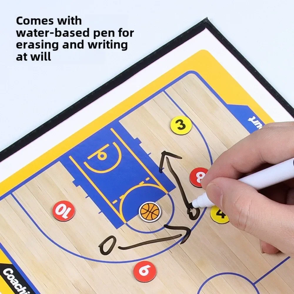 Basketball Tactics Board Coaching Boards Folding Leather Teaching Board With Magnetic Pen