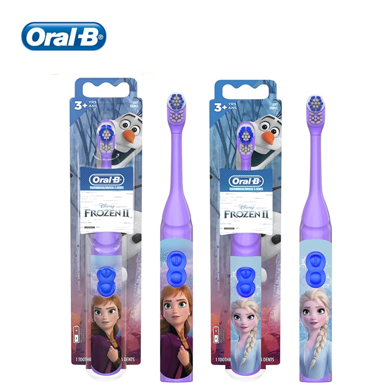 Oral-B Kids Battery Power Spazzolino Elettrico 2 Pezzi Setole Morbide Con Frozen Per Bambini E Bambini Dai 3 Anni In Su
