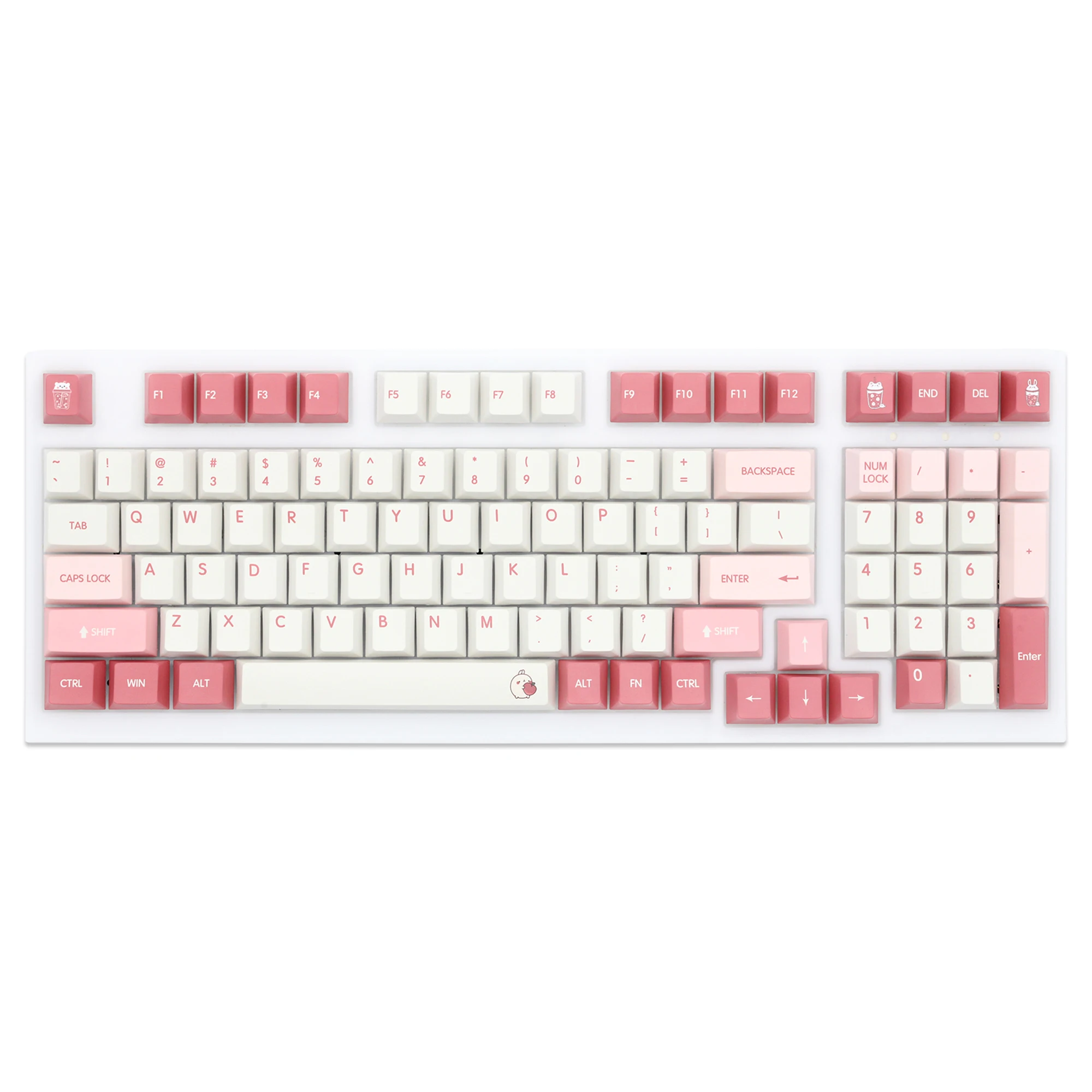Gks Cherry Profile Keycap Grupo Verão Peach Dye Sub Pbt Grosso para Teclado 87 Tkl 104 Ansi Xd64 Bm60 Xd68 Xd84 Bm87 Bm65 Rosa