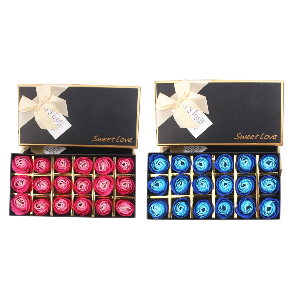 

Мыло в форме розы, 2 коробки, креативный подарок на день матери, мыло в форме розы, 18 цветов в каждой коробке