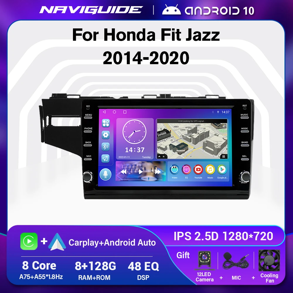 

Car Stereo Radio Multimedia Video Player For HONDA FIT JAZZ LHD 2014-2020 GPS Navigation Bluetooth Player DSP Carplay Autoradio