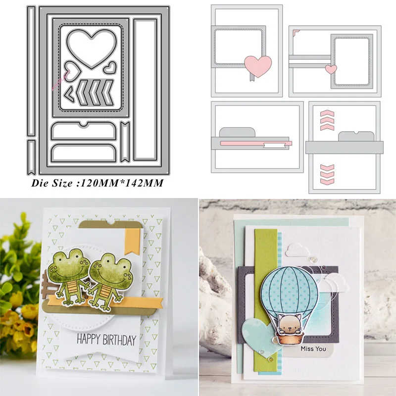 

Photo Background Frame New Cutting Dies Metal Cut Dies Stencils Scrapbooking Photo Album Decorative Embossing DIY Paper Cards