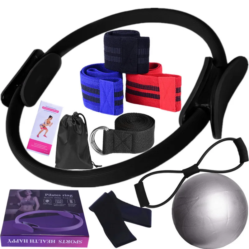 11-teiliges Yoga-Set für Damen, Pilates zu Hause, Pilates-Magie-Ringbänder für das Training von Gesäßmuskeln, Yoga-Ball zum Dehnen – Detail 5