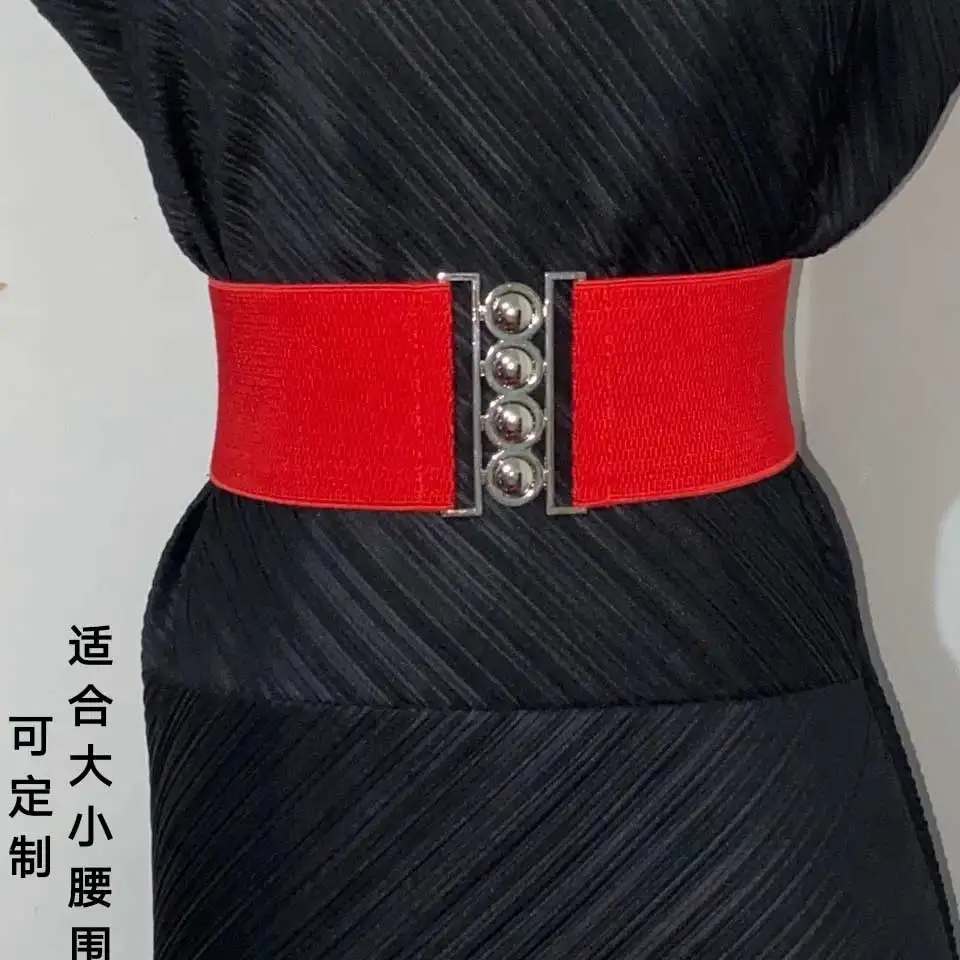 

Elasticated women's waist band cinched waist seal Four seasons hundred tower student dress shirt tummy belt