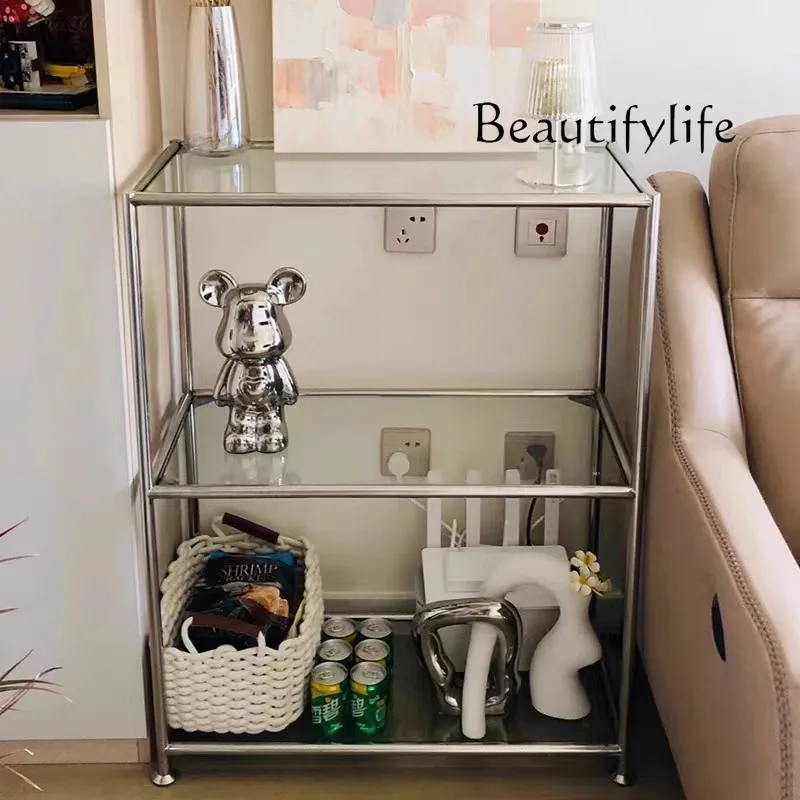 Embroidery steel glass jewelry shoe bag shelf storage rack medieval multi-layer floor display rack simple metal buyer store 2