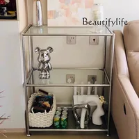 Embroidery steel glass jewelry shoe bag shelf storage rack medieval multi-layer floor display rack simple metal buyer store 2