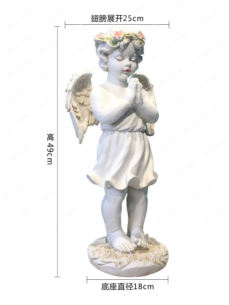 

Angel Sculptured Ornaments Garden Courtyard Villa Decorative Gift Living Room Flower Shop Landscape