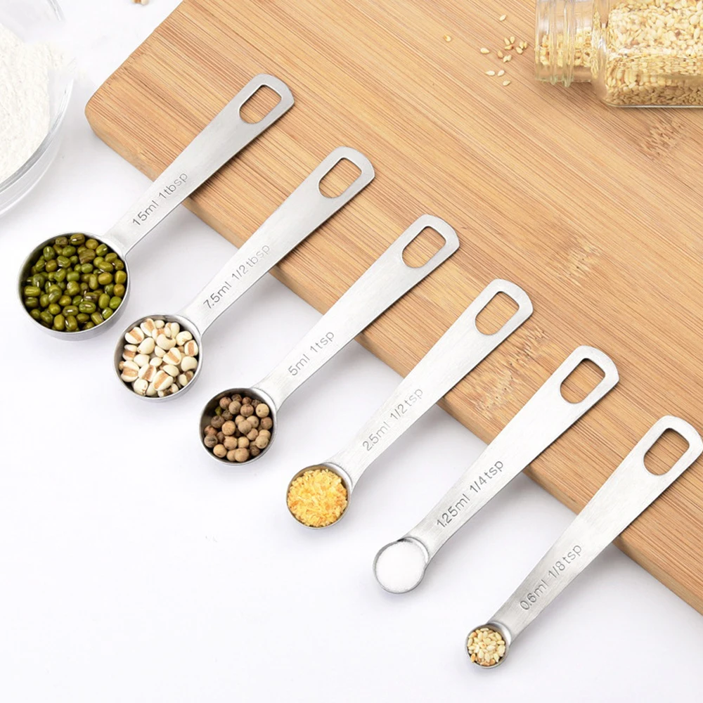 Measuring Spoons Set 6pcs 304 Stainless Steel with Engraved Measurements
