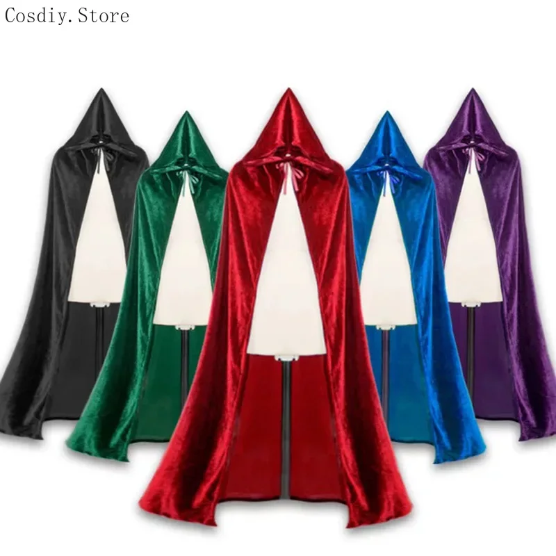 Wedding Bridal Cape Hood Robe Men Women Halloween Devil Death Vampire Ghost Costume Cloak Kids Cape Witch Outfit For Adult Child