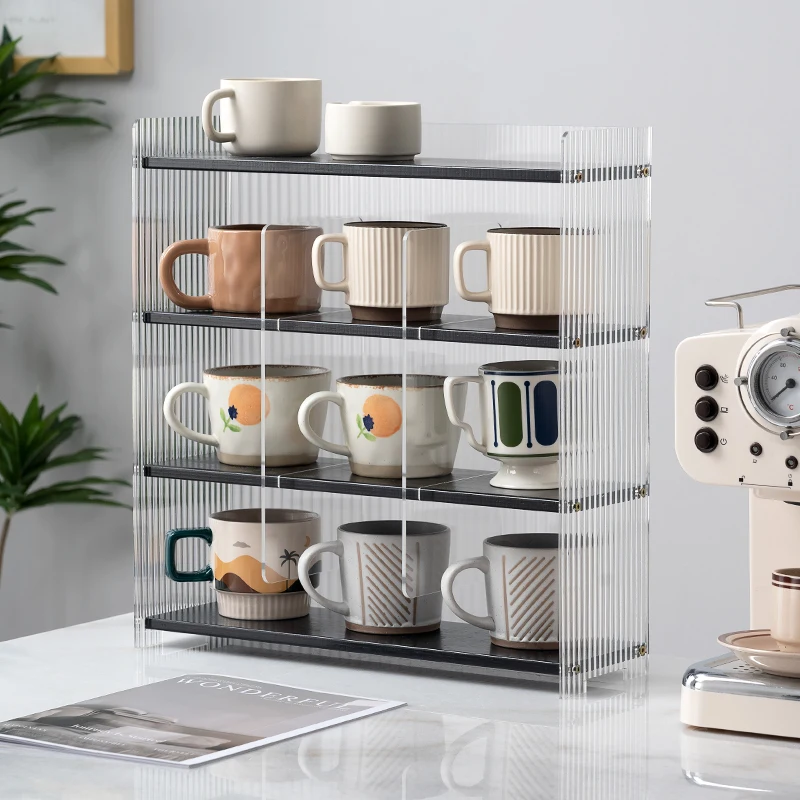 Countertop Cup Storage Rack Multi-layer Coffee Cup Dustproof Rack Wine Glass Rack Mug Coffee Cup Storage Organizer 2