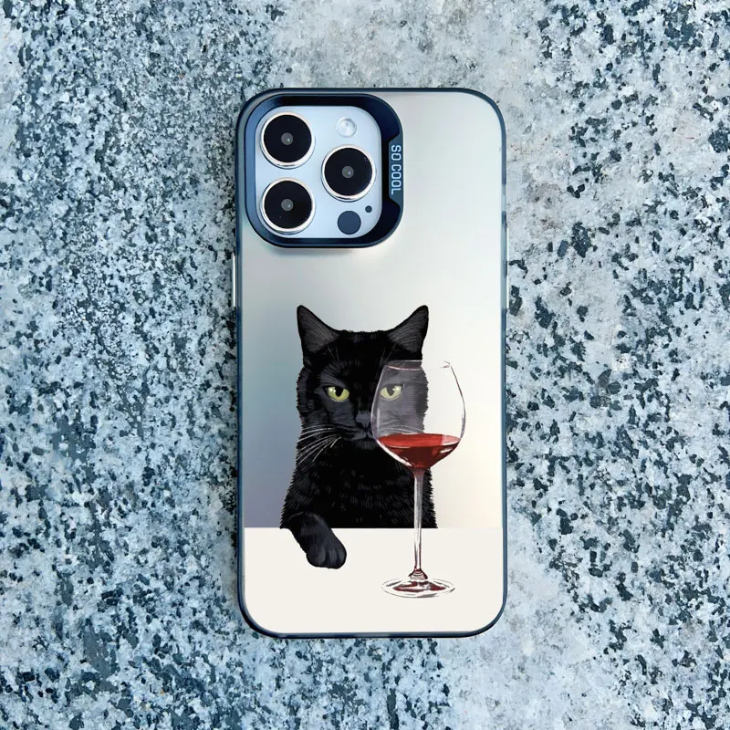 Lustige Katzen-Alltagsleben-Handyhülle für iPhone 11, iPhone 17, 16, 13, 15 Pro Max, 12 Pro Max, 13 Mini, 15 Plus – Stoßfeste Laser-Cover – Detail 2