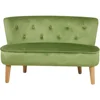 2-Seat Kid Sofa Couch with Velvet Fabric,Kid Sofa Chair with Wooden Frame for 3-6 Age Children Gift,35.6" Length, Grass Green 5