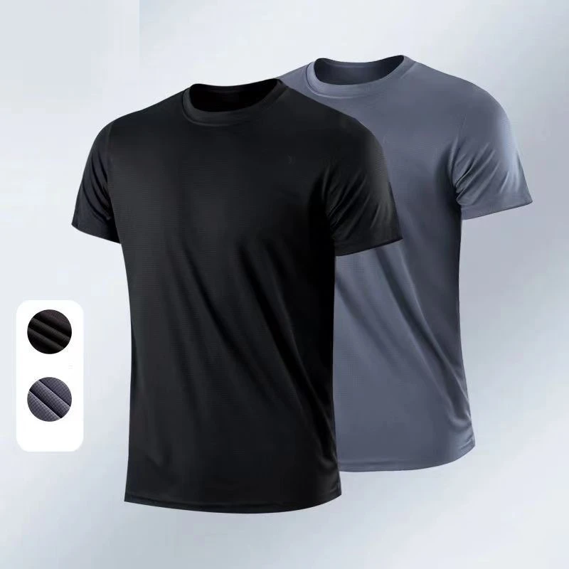 Sport t shirt quick-drying round neck gym fitness trainer running men breathable sportswear