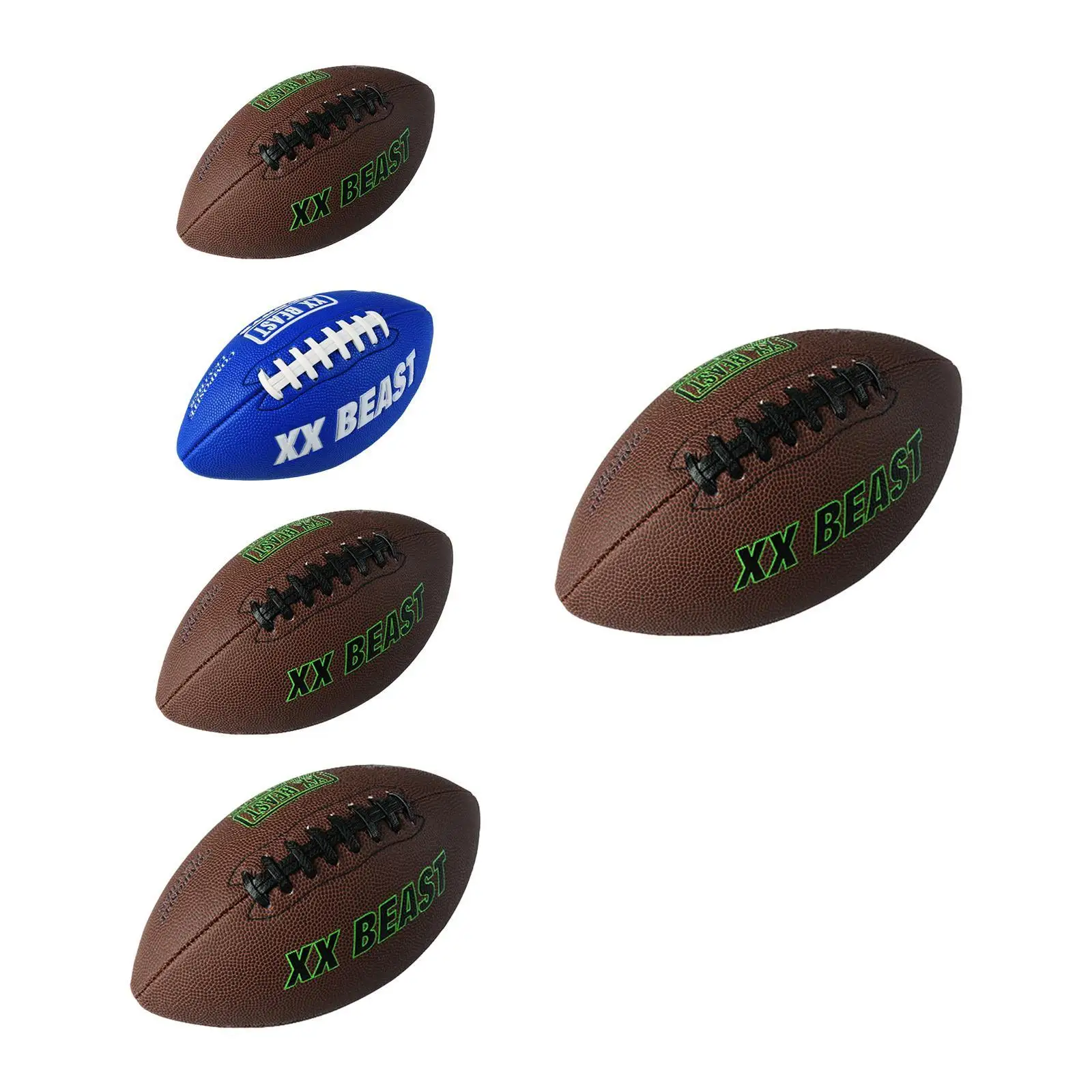 Ballon de Rugby Antidérapant Jeu Récréatif Équipement de Cadeau Entraînement Intérieur Extérieur Résistant à l'Usure pour Match Équipe Fête Gym Noël