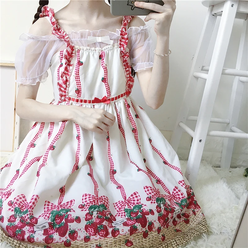 Summer Mesh Short Sleeve Lolita Tops Women Sweet Transparent Kawaii Princess Bow Shirt Mori Girl Fairy Sheer Thin Bottom Blouse lolita blouses