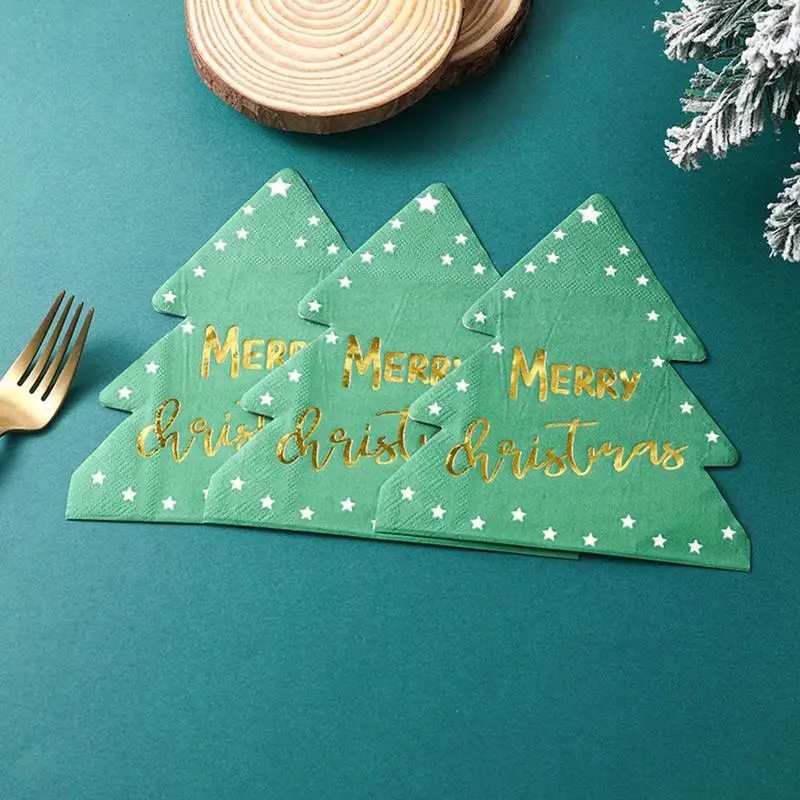 Christmas Paper Napkins For Guests Christmas Tree Decorative Napkin Tree Decorative Dinner Napkins For Home Cafe