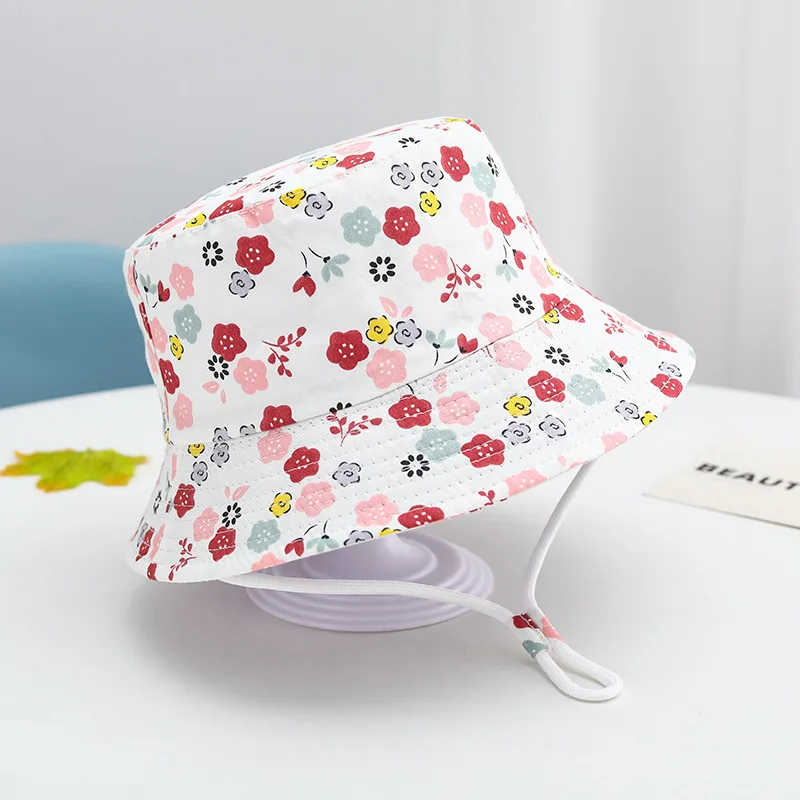 Fishing Cap Children's Cartoon Animal Fruit Printing Flower Cap Summer Beach Cotton For Men And Women Baby Universal