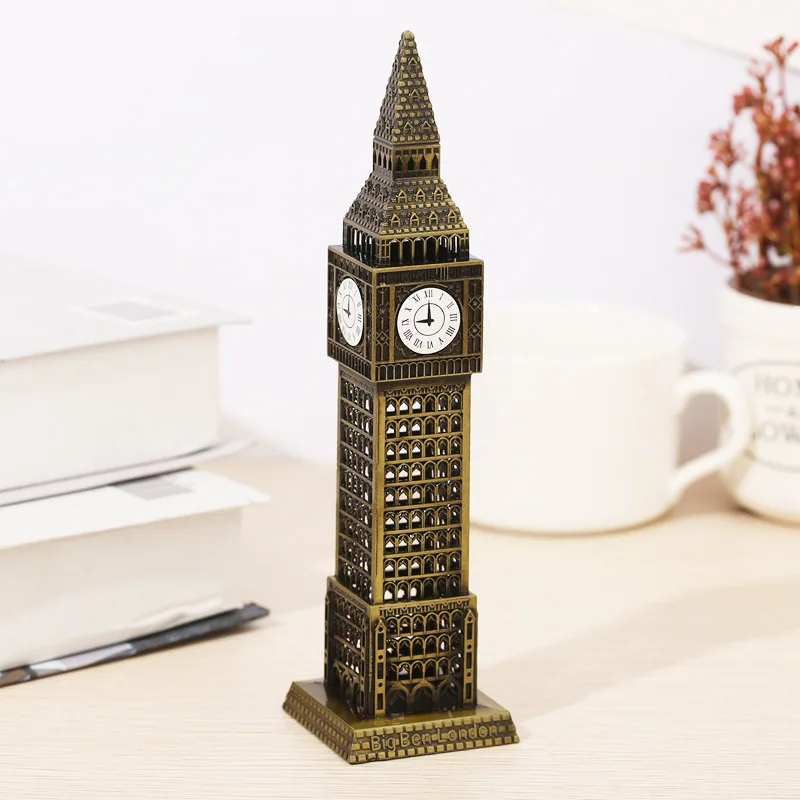 

1pc Big Ben Home Decor Crafts England Metal Model Building Sculptures Architectural 3d Adults London Souvenirs