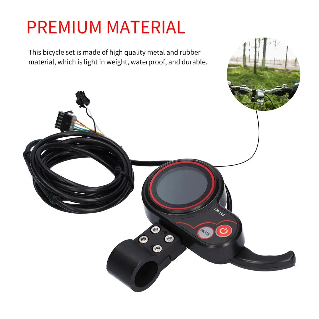 6-Wire Electric Bicycle Controller with LCD Display Meter 350W Bicycle Motor Brushless Controller Kit for Scooter Mountain Bike