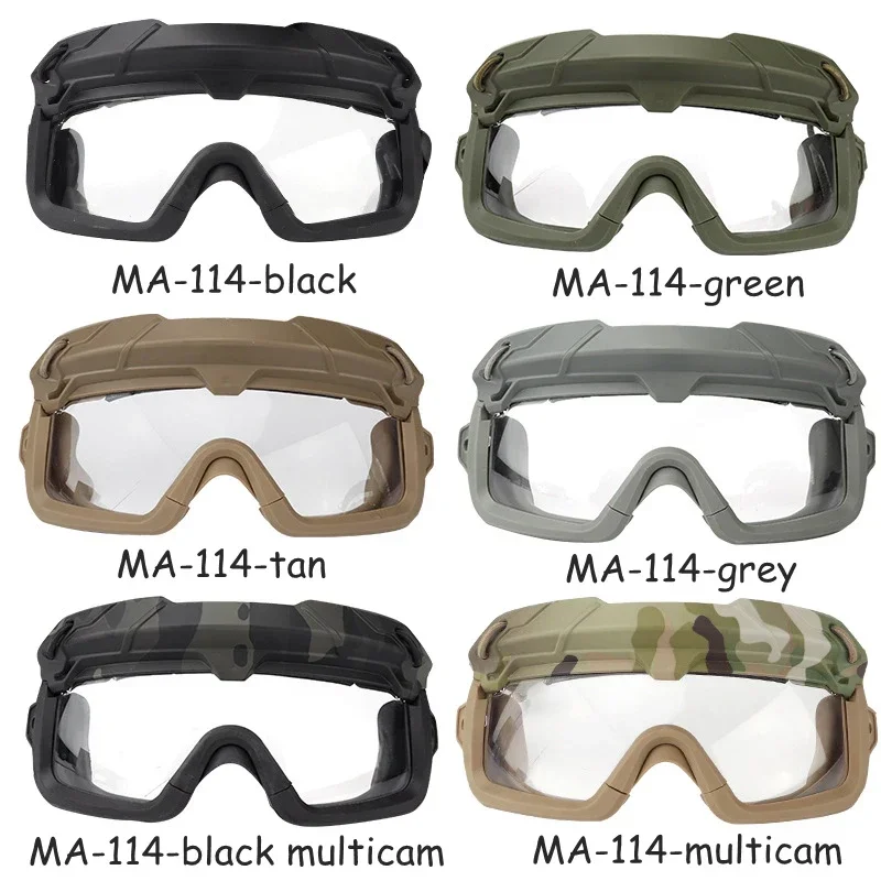 Tactical Goggles Outdoor Airsoft Paintball Shooting Safety Eye Protection 2 Modes Glasses Head Wearing or Helmet Wearing