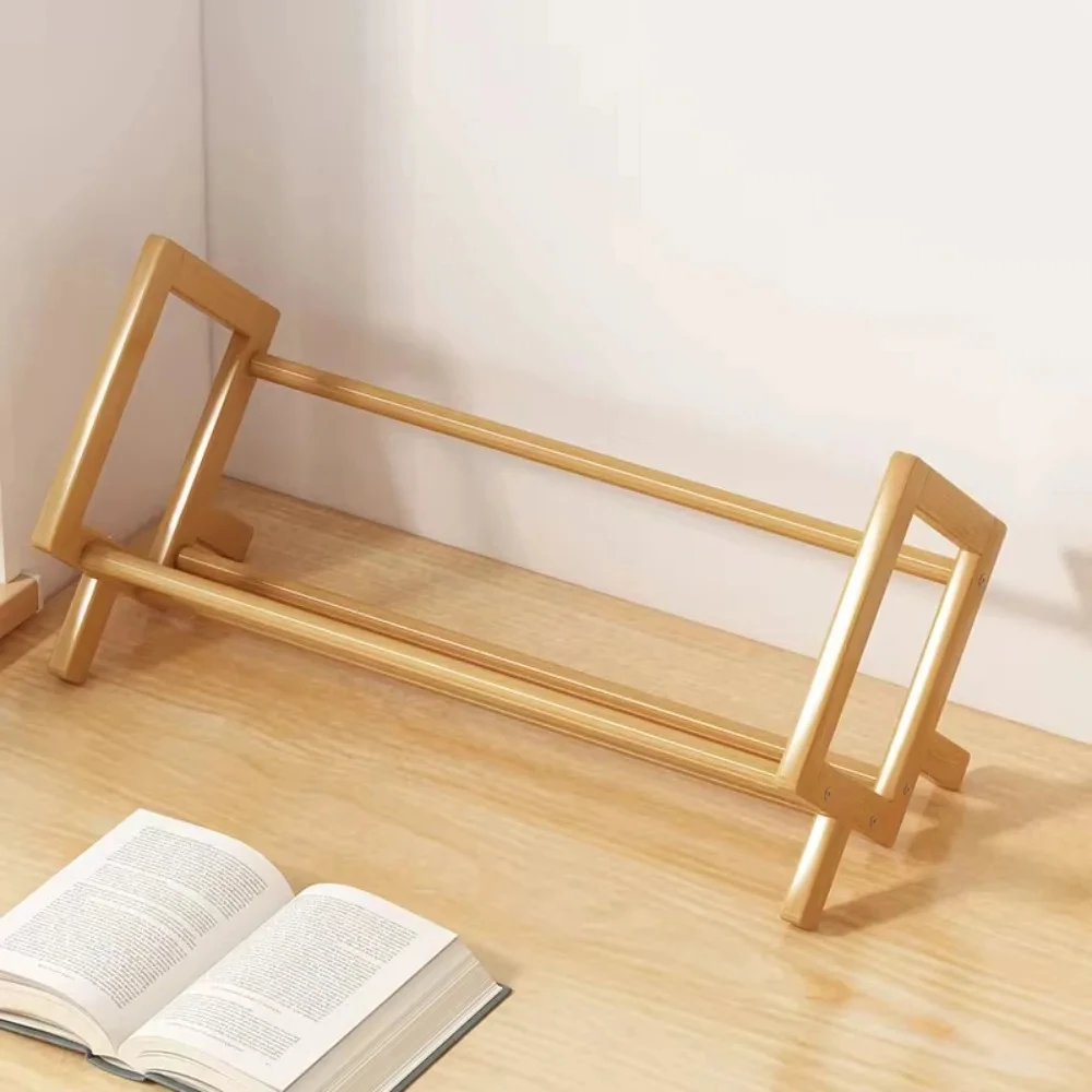 Simple Desktop Bookshelf Table Top Bay Bedside Desk Office Books Storage Shelf original bamboo wood shelf stand