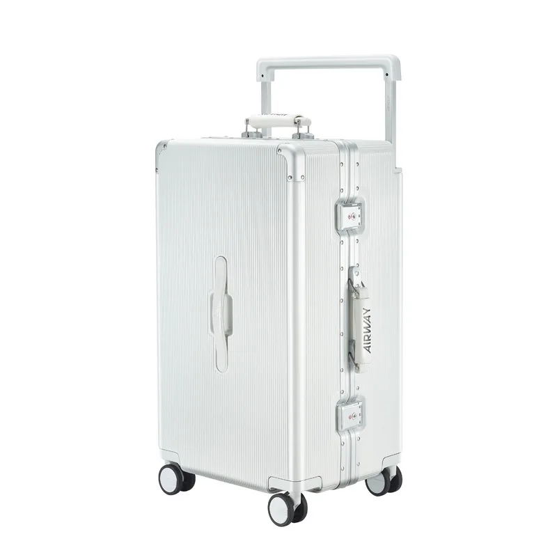 Luggage Thick and Wide Pull Rod Suitcase Aluminum Frame Box Pc26-Inch 28-Inch Large Capacity Luggage Business Travel Suitcase