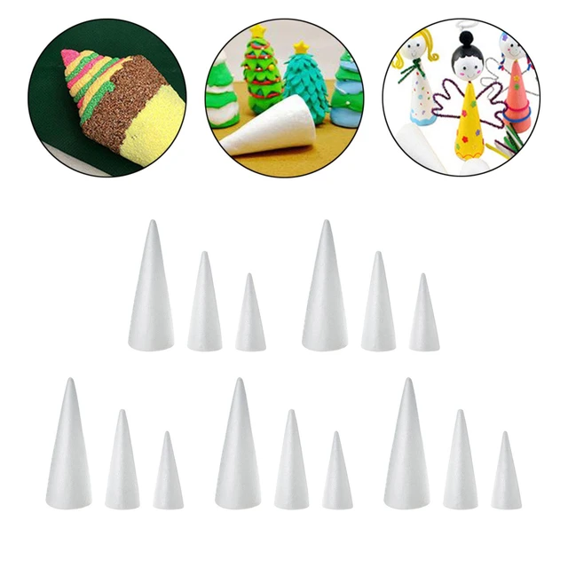 5pcs Craft Foam Tree Cones For DIY Arts And Crafts White Small Polystyrene  Foam Cones, Polystyrene Foam Cone, For DIY Christmas Gnomes, Christmas Tree