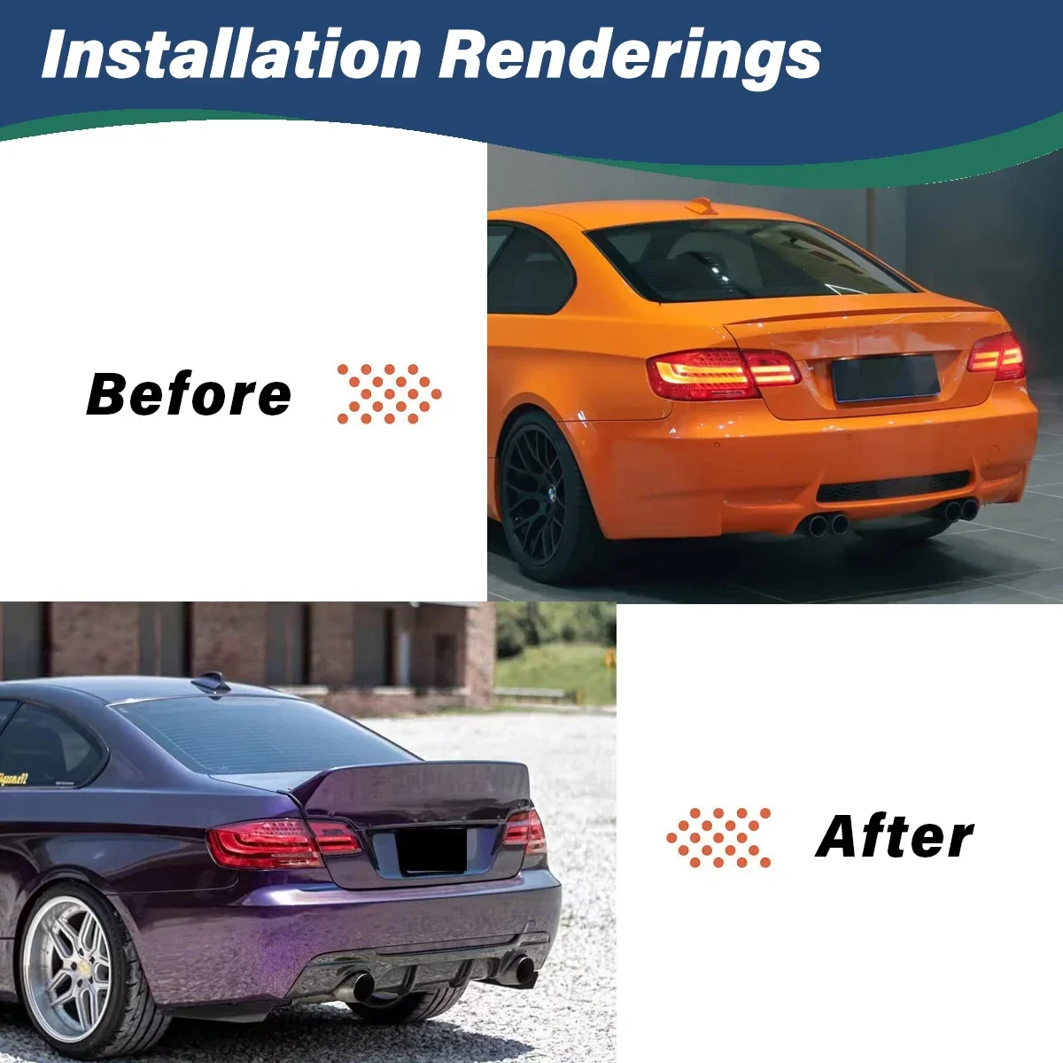 For BMW E92 E93 328i 335i 2007 2008 2009 2010 2011 2012 2013 Rear Bumper Spoiler Splitter Diffuser Lip Guard Modification Kit
