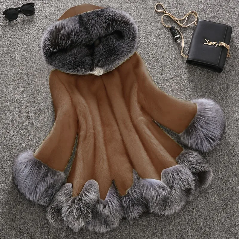 

10XL Fashion Fox Real Fur Coat Thick Warm Fox Womens Coats 2024 Winter Whole Skin Natural Fur Elegant Jacket Costume