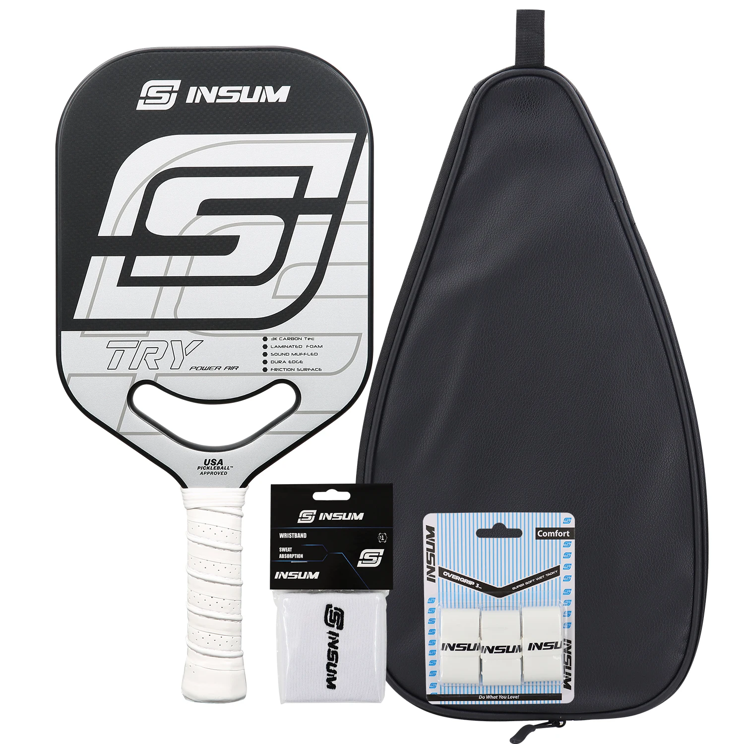 Edgeless Carbon Fiber Pickleball Paddle - USAPA Approved Aero Throat 360 Thermosculpting T700 Carbonfusion Grit Surface Pickleball Set Includes 1 High End Paddle And 10 Pickleball Accessories - View #4